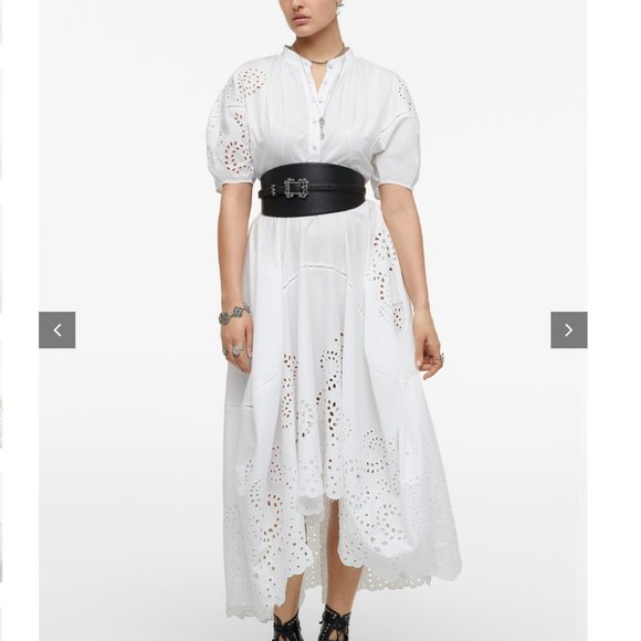 ZARA NWT LIMITED EDITION EMBROIDERED POPLIN DRESS OYSTER WHITE XS 2901/901 - Picture 1 of 10